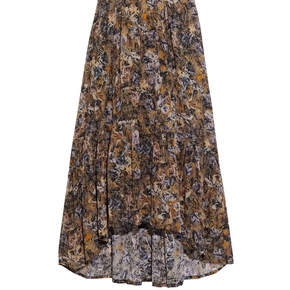 IRO gathered printed crepe de chine midi skirt - Picture 3 of 5
